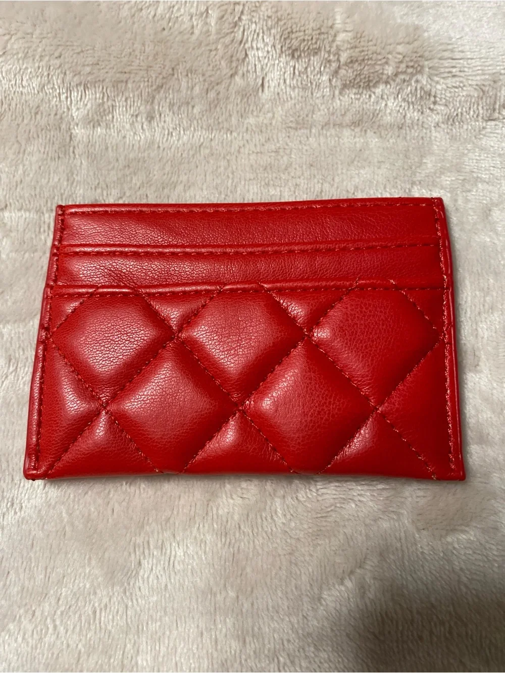 ChaneI Cardholder Red with Gold Hardware NEW !!